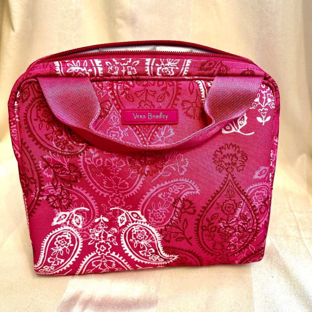 Vera Bradley Lighten up Lunch Cooler Bag Stamped Paisley Pink